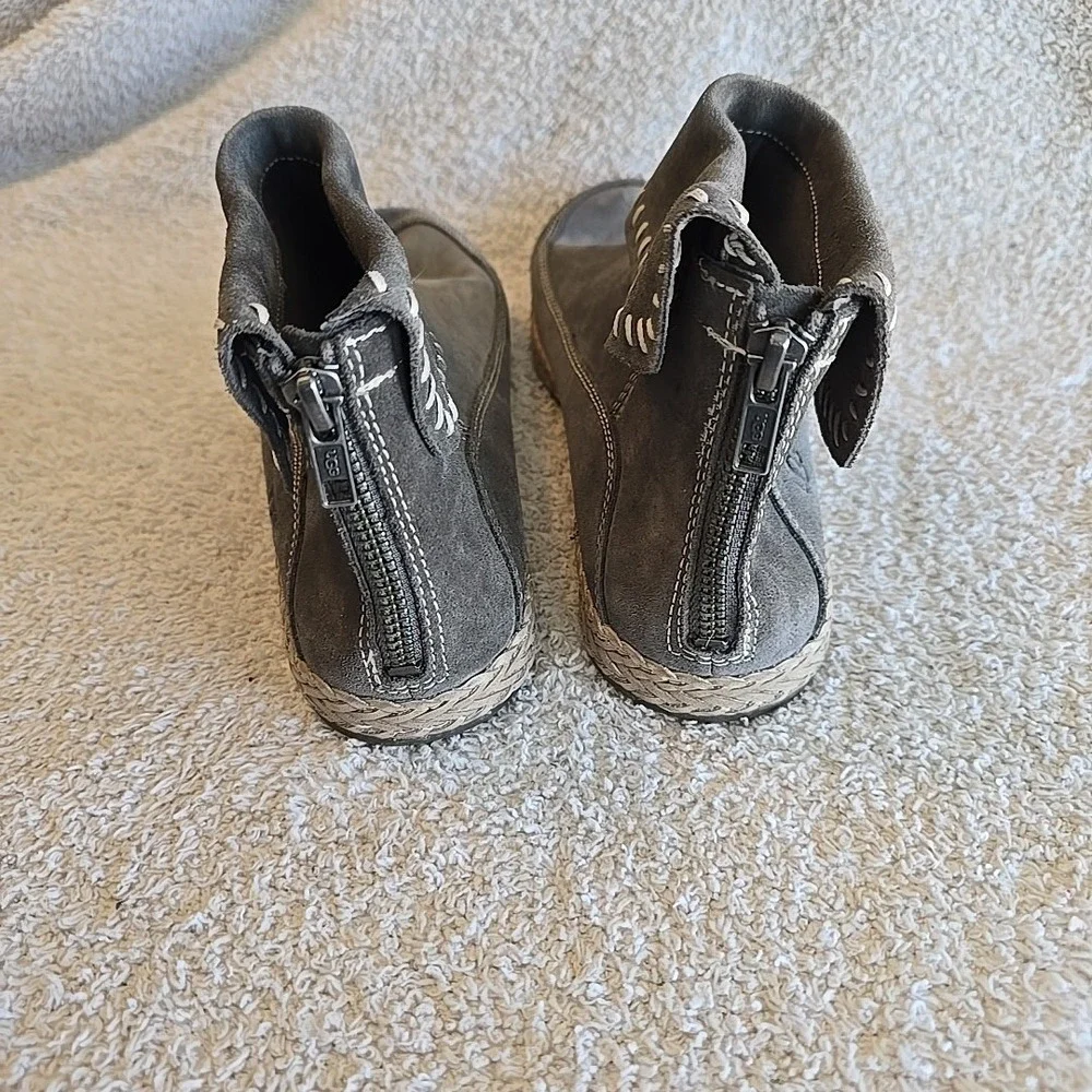 UGG‎ Varney Women's Flat Ankle Boots Rear Zip Booties Slate Gray Suede Sz 8.5